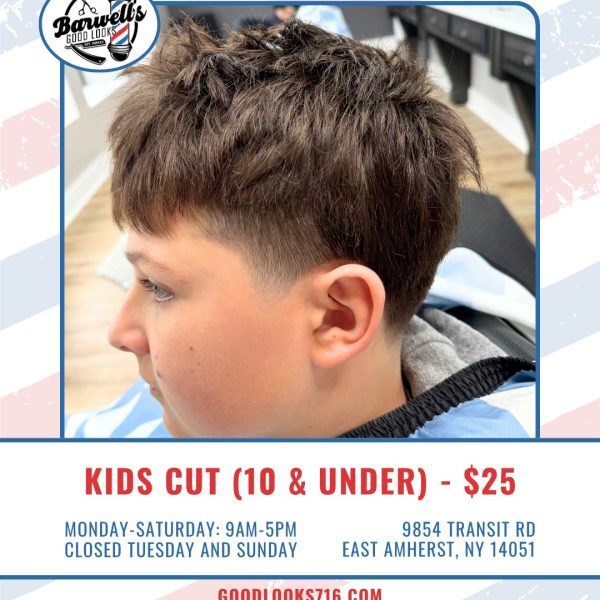 Kids 10 and under can get a fresh cut from Barwell's Good Looks for just $25! 💈