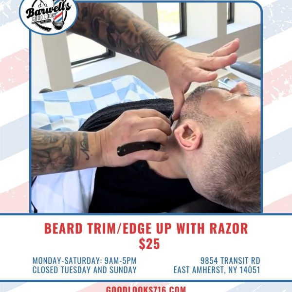 Come in, trim up, and show off with a $25 razor beard trim or edge up at Barwell's Good Looks! 🪒